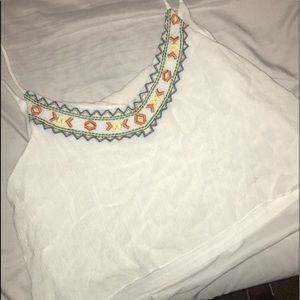 cropped embroidered tank